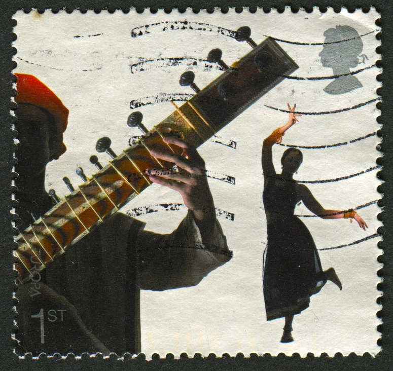 Postage stamp with woman dancing 