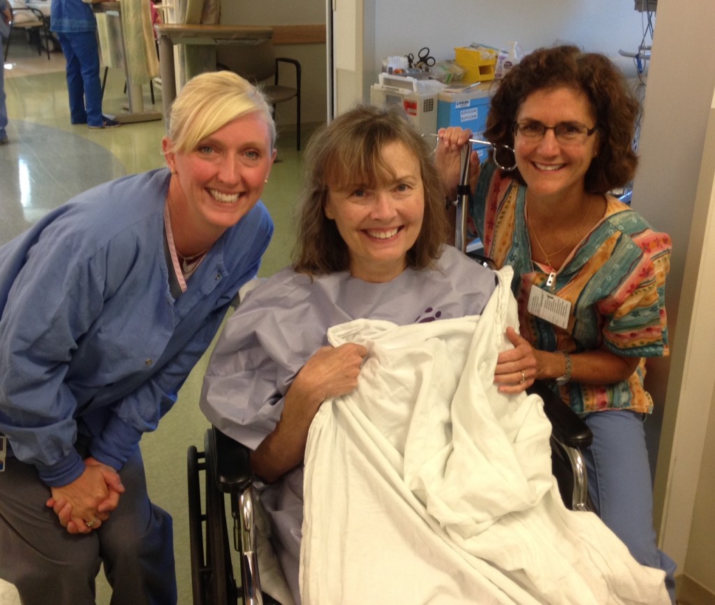 Diane with nurses Lauren and Elizabeth