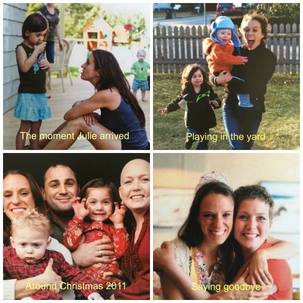 Collage of Julie and family