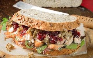 Turkey leftovers sandwich