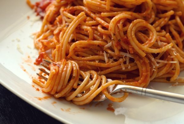 Spaghetti sauce, salt