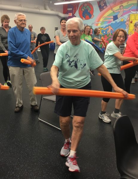 Betty Moberg exercising