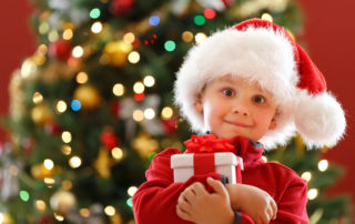 Child in Santa hat