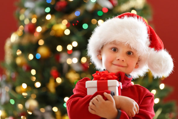 Child in Santa hat