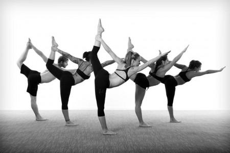 Group yoga pose