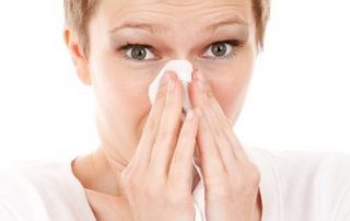 Woman with cold or flu