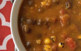 Peppery Pumpkin, Corn and Bean Soup