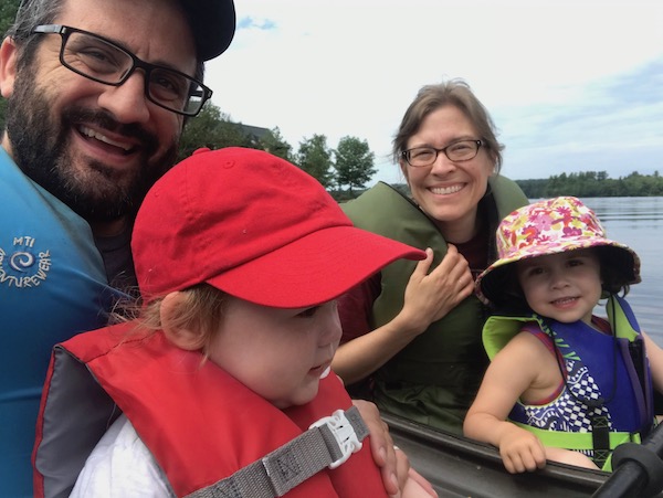 Family kayaking