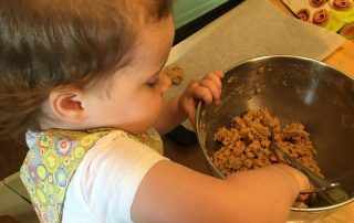 Making peanut butter cookies