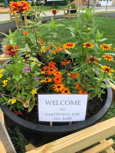 Welcome sign at the garden