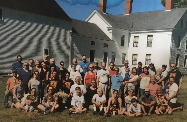 Bill Taylor reunion in front of the old family house