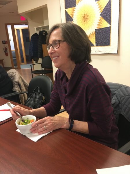 Patty Merrill eating quinoa bowl