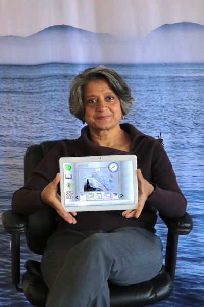 Dr. Piali De holding Ibis tablet